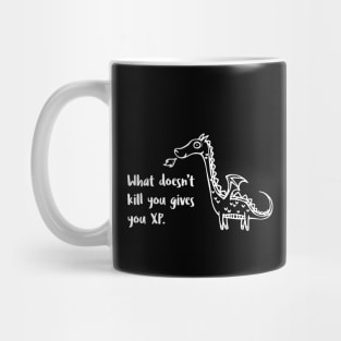 Cute Dragon Doodle What Doesn't Kill You Gives You XP Mug